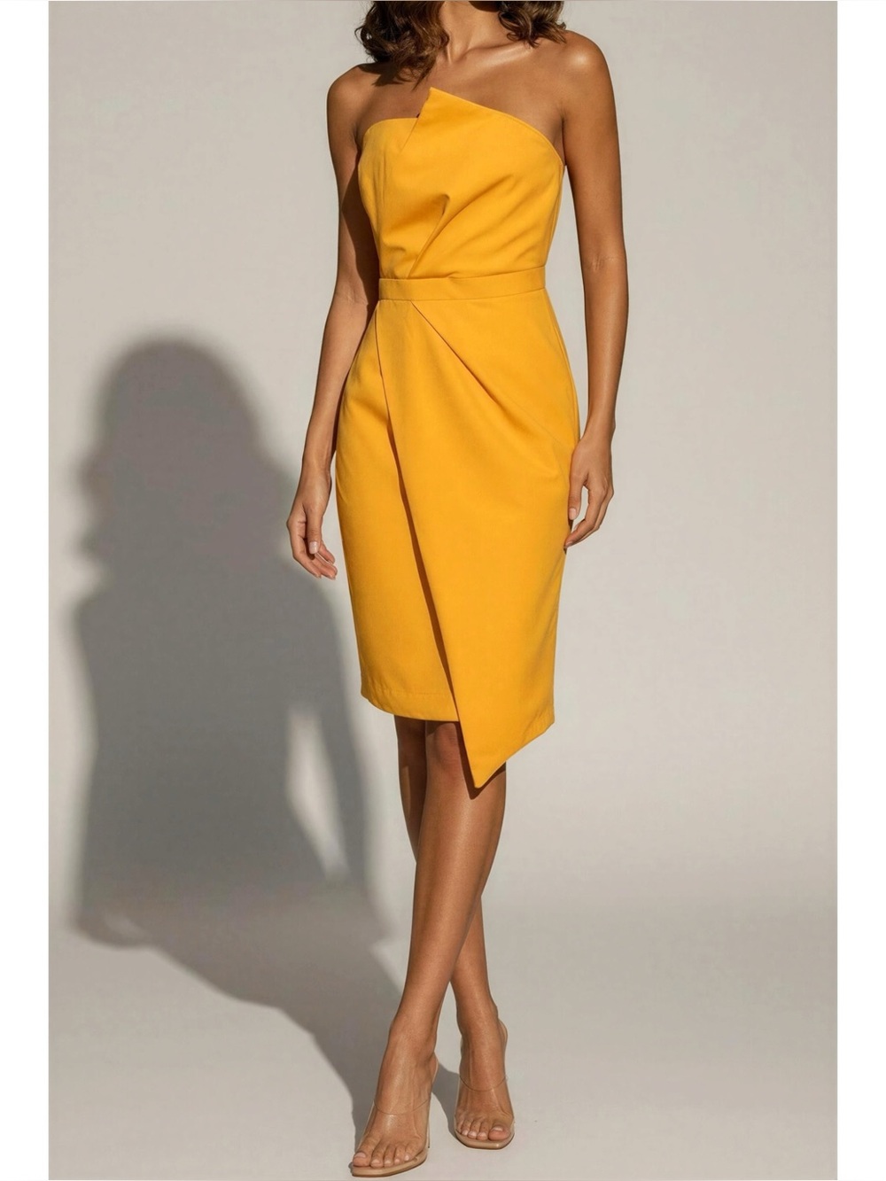 ALIEVA ALIAVA Eliana Crepe Corset Midi Dress, Orange, Large